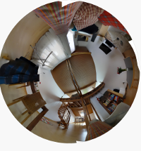 Indoor room stereographic panorama